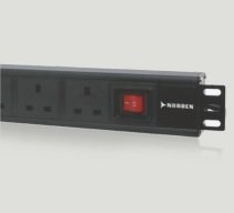 1331-106E06N001BK NORDEN 6 Way PDU with Main Switch, 13Amp, 1.8mtr, 19” Installation