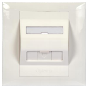 SCSAFPUK2WH Opterna Angular Faceplate 86 x 86 mm for 2 Keystone Jack, U.K Standard